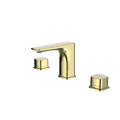 Brass basin mixer tap with double handle